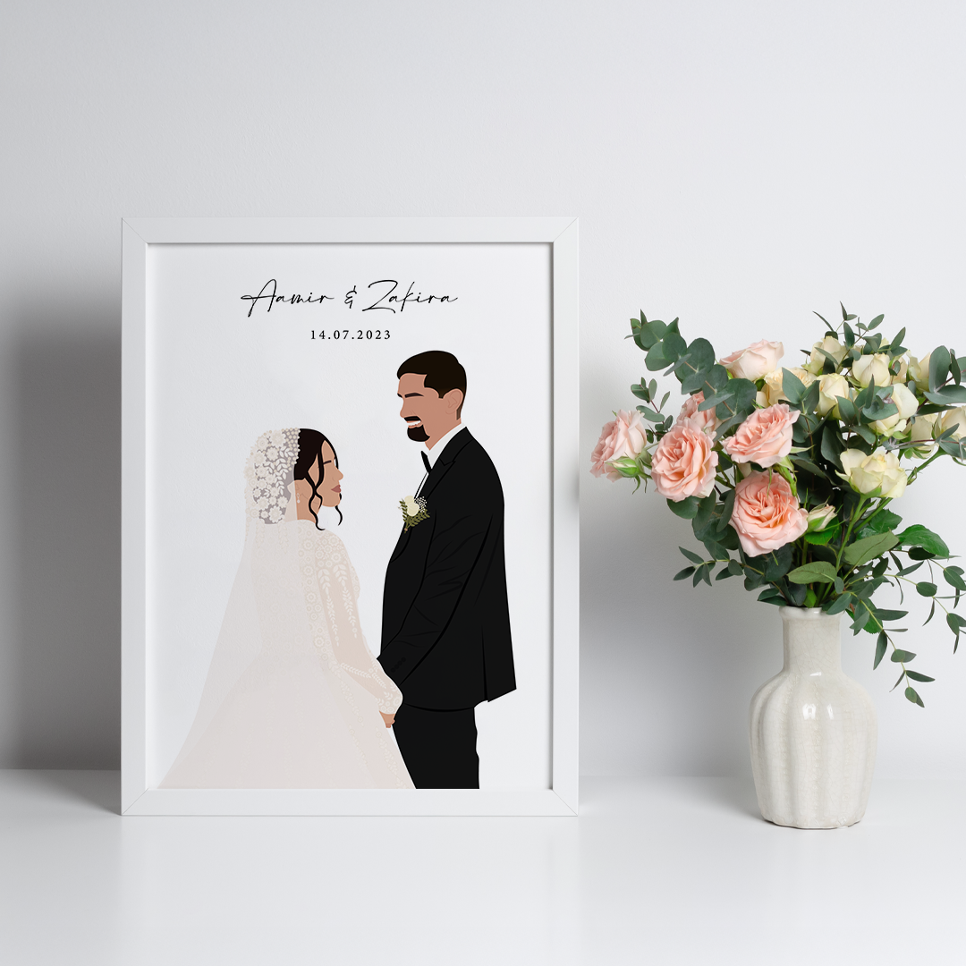 Couple Illustrated Frame