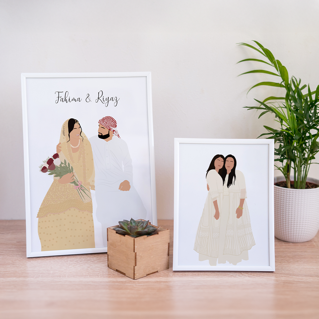 Couple Illustrated Frame