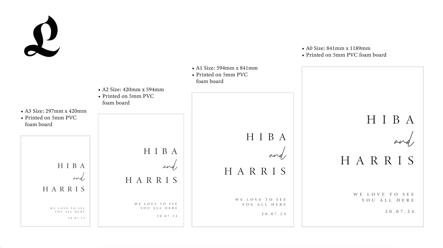 Minimal Wedding Welcome Board