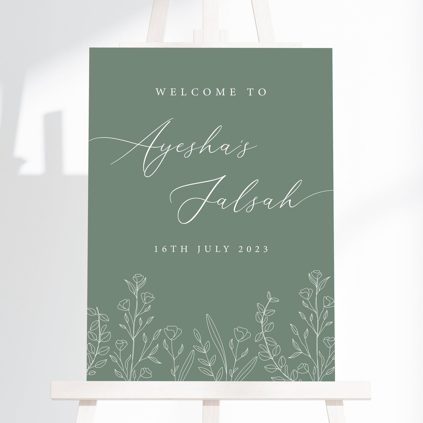 Minimal Floral Welcome Sign