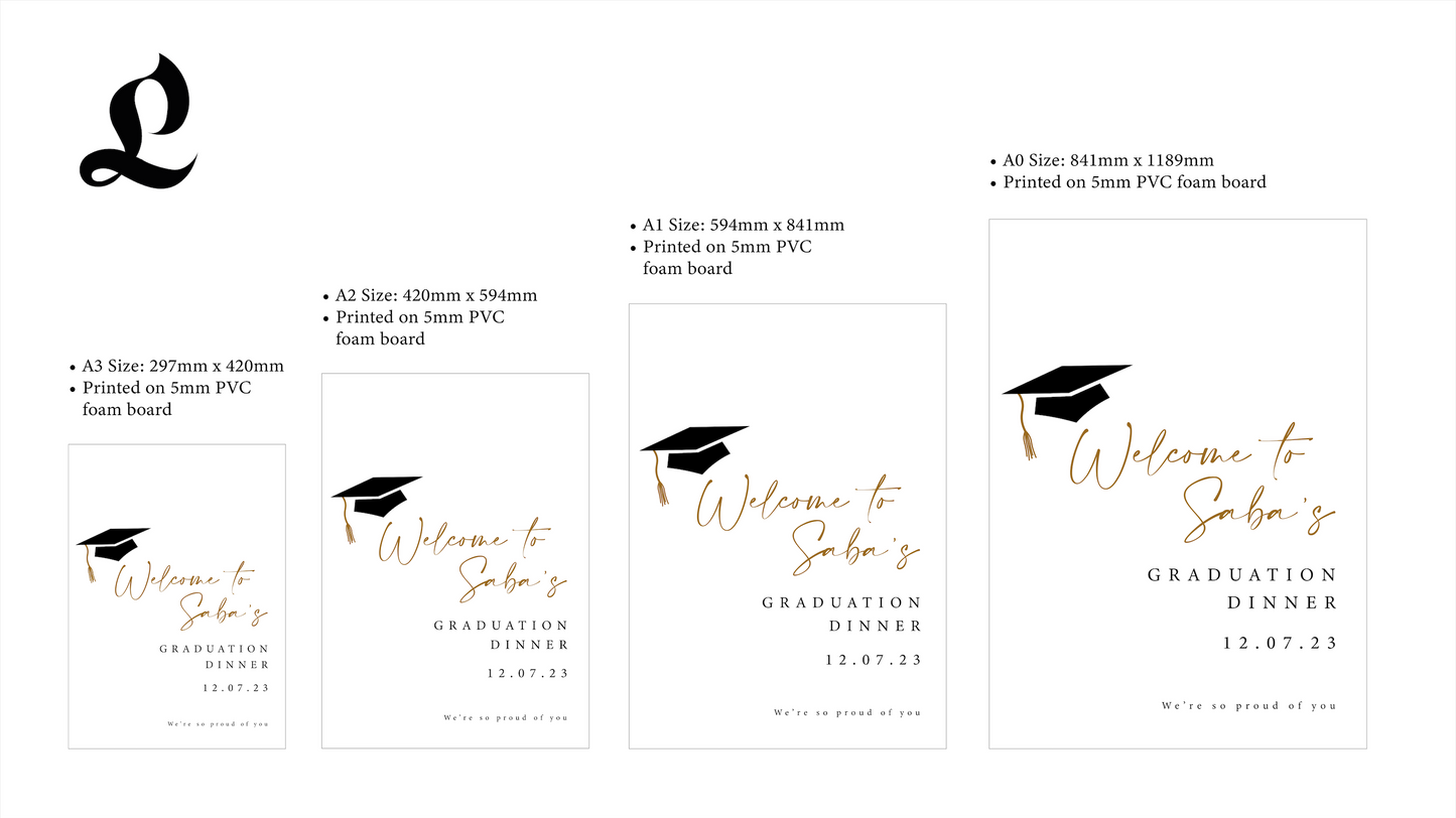 Minimal Graduation Welcome Board
