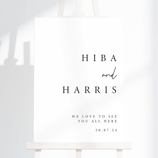 Minimal Wedding Welcome Board