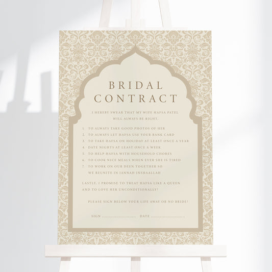 Mughal Bridal Contract Board
